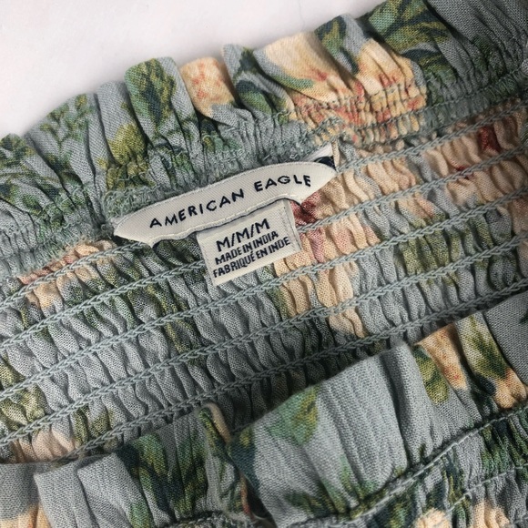 American Eagle Floral Button Up Tube Top - Picture 4 of 4